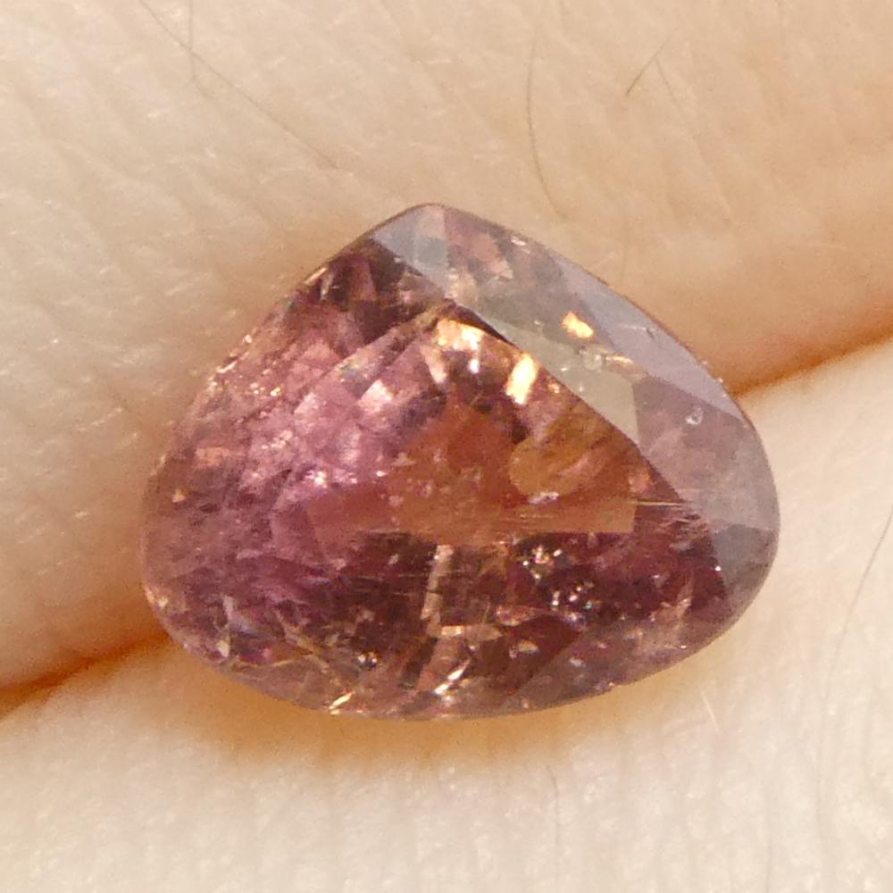 1,38ct Zaffiro Padparadscha rosa arancio a pera dalla Tanzania, non riscaldato in vendita 8