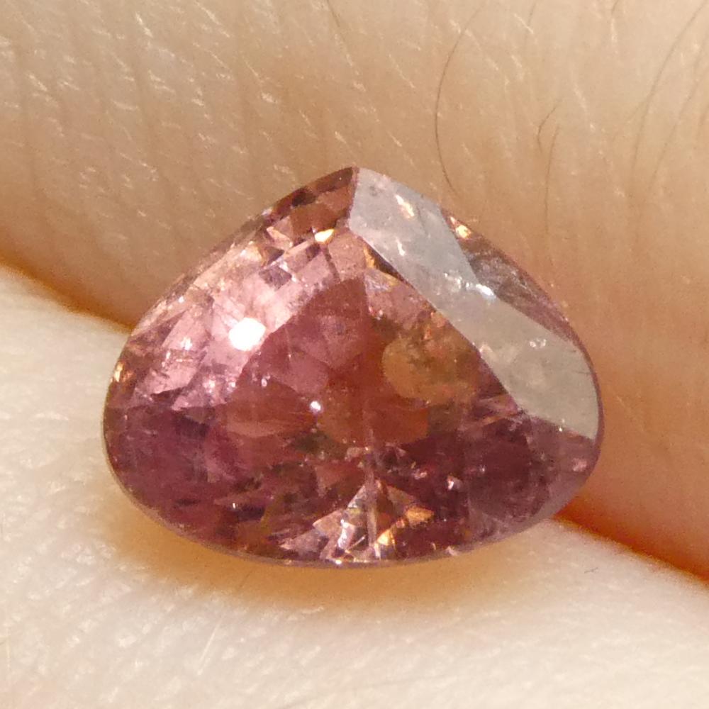 1,38ct Zaffiro Padparadscha rosa arancio a pera dalla Tanzania, non riscaldato in vendita 9