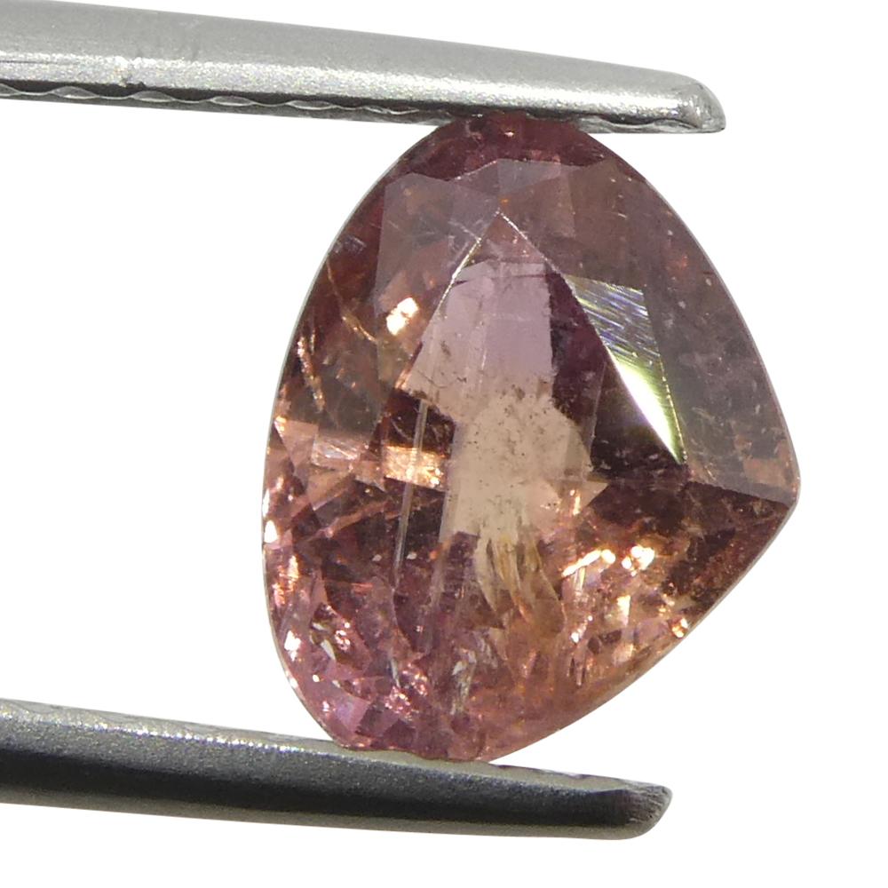 1,38ct Zaffiro Padparadscha rosa arancio a pera dalla Tanzania, non riscaldato In condizioni Nuovo in vendita a Toronto, Ontario