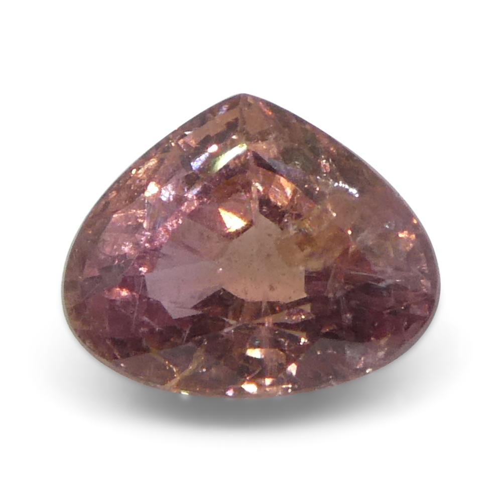 1,38ct Zaffiro Padparadscha rosa arancio a pera dalla Tanzania, non riscaldato in vendita 2