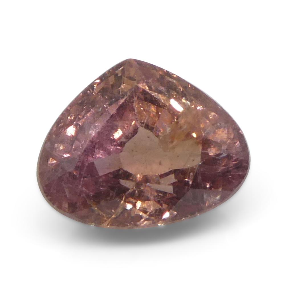 da uomo o donna 1,38ct Zaffiro Padparadscha rosa arancio a pera dalla Tanzania, non riscaldato in vendita