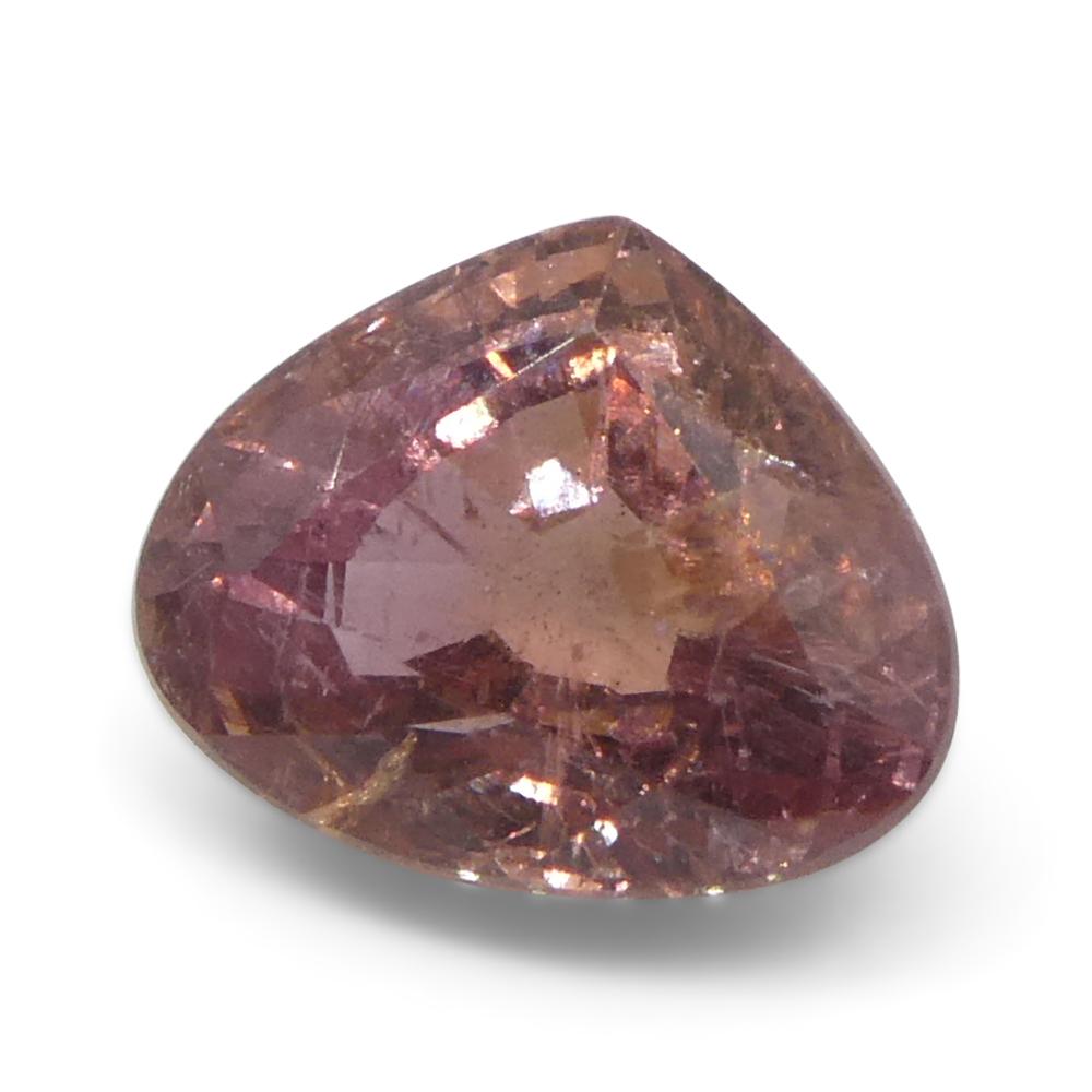 1,38ct Zaffiro Padparadscha rosa arancio a pera dalla Tanzania, non riscaldato in vendita 3