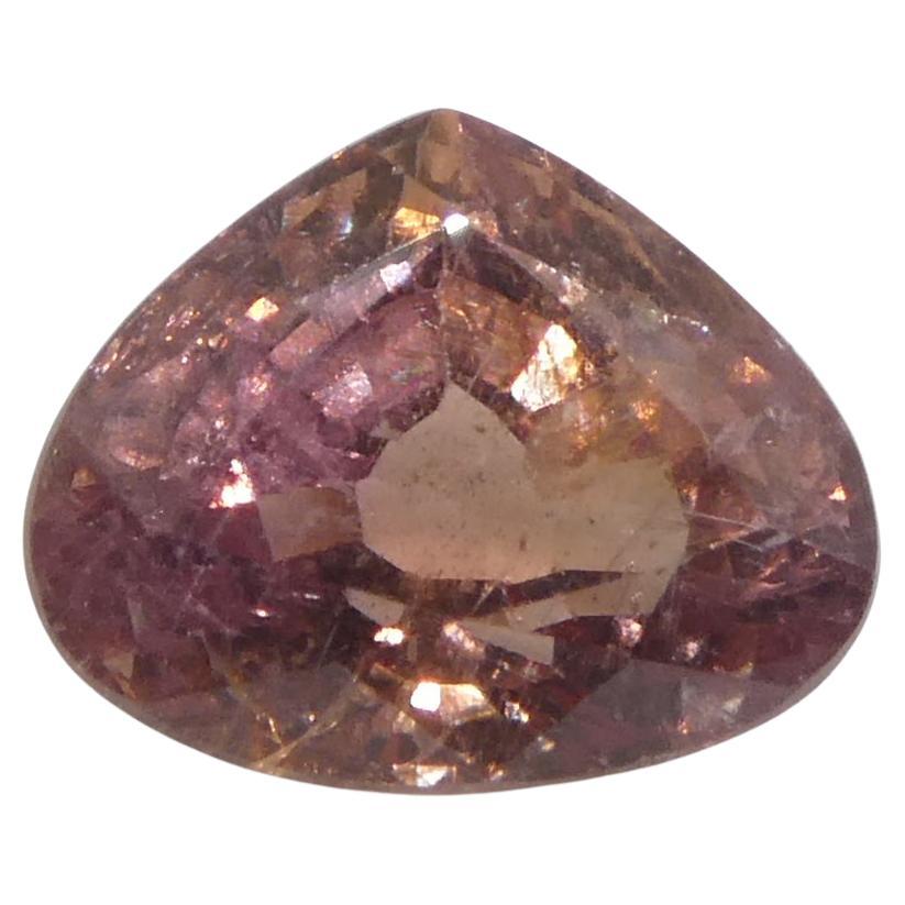 Zafiro Padparadscha pera rosa anaranjado de Tanzania, sin calentar, 1,38ct