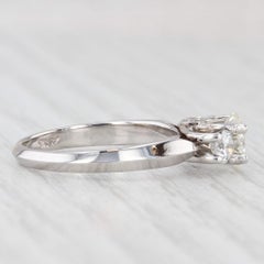 1.38ctw Round Diamond 3-Stone Engagement Ring 18k White Gold Size 7