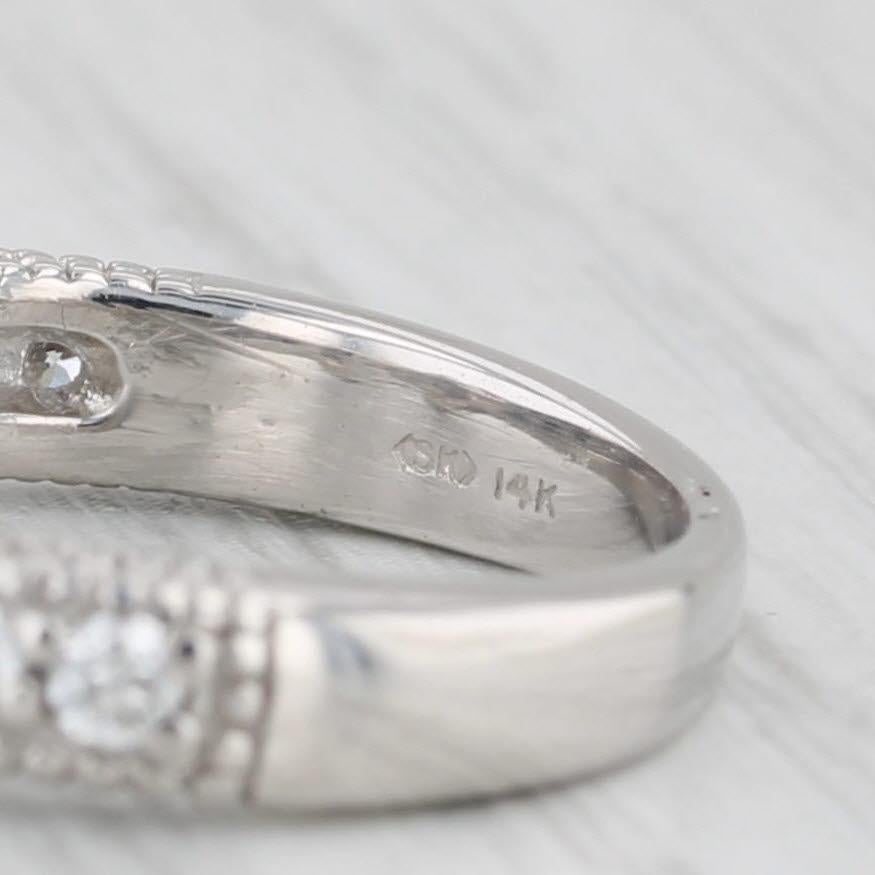 1.38ctw Round Diamond Engagement Ring 14k White Gold Size 5.5 3-Stone For Sale 3