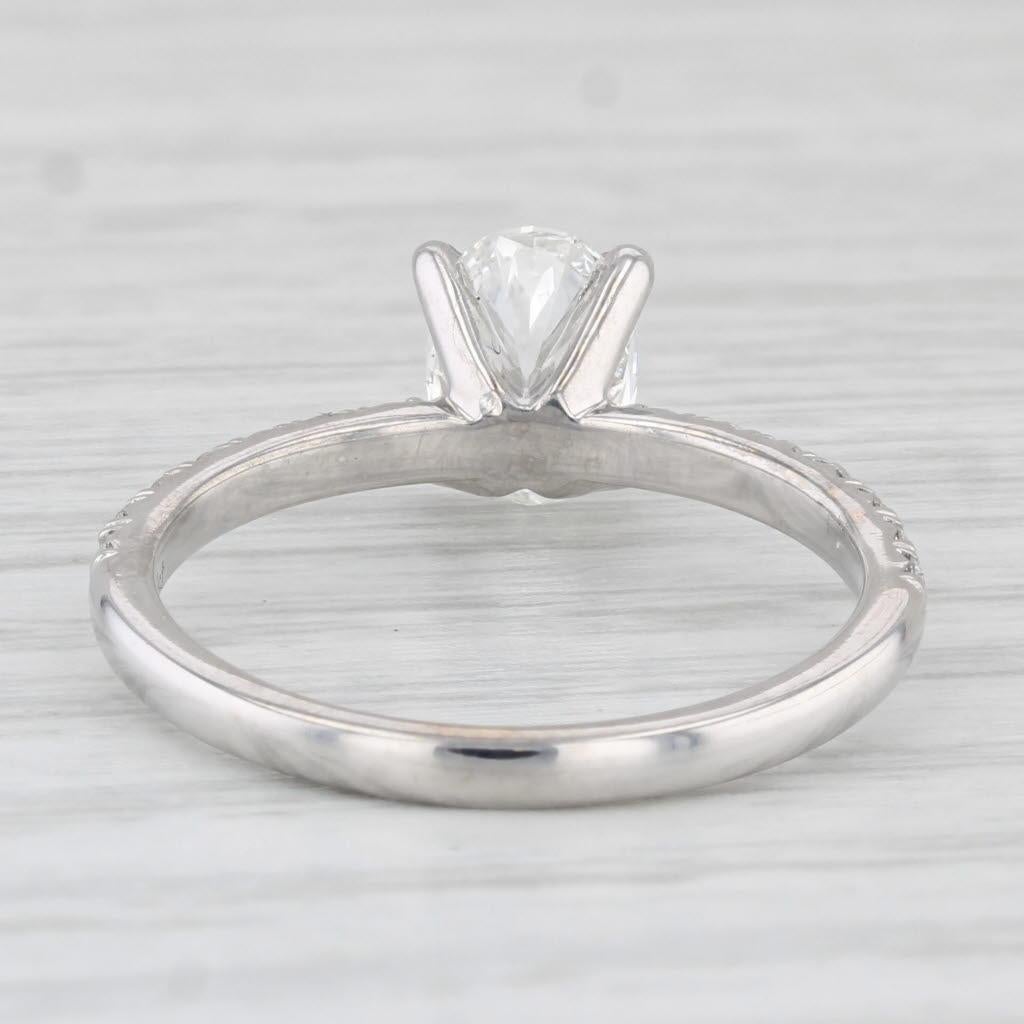 1.38ctw VS2 Oval Diamond Engagement Ring 14k White Gold Size 6.75 GIA For Sale 1