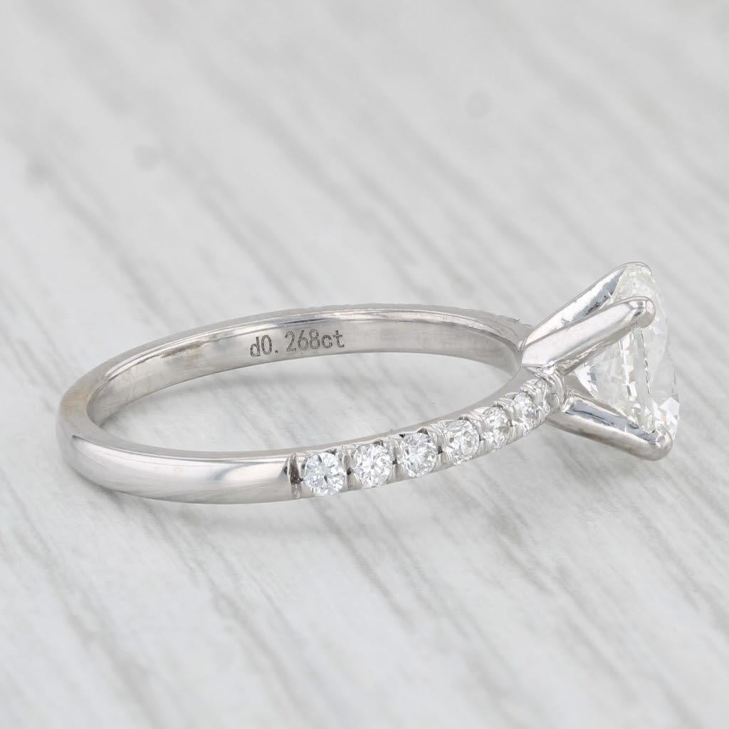 1.38ctw VS2 Oval Diamond Engagement Ring 14k White Gold Size 6.75 GIA For Sale 3