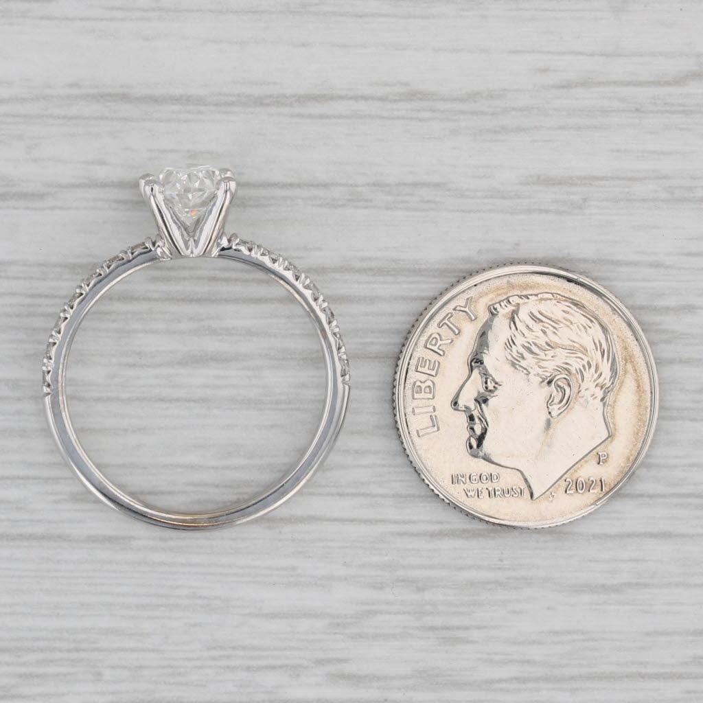 1.38ctw VS2 Oval Diamond Engagement Ring 14k White Gold Size 6.75 GIA For Sale 4