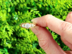 Antique 1.39 Carat Diamond and 18k Yellow Gold Trilogy Ring Circa 1900