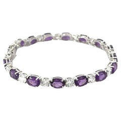 Natural Amethyst 13.9 Carat Tennis Bracelet Luxury Jewelry Gift in 925 Silver