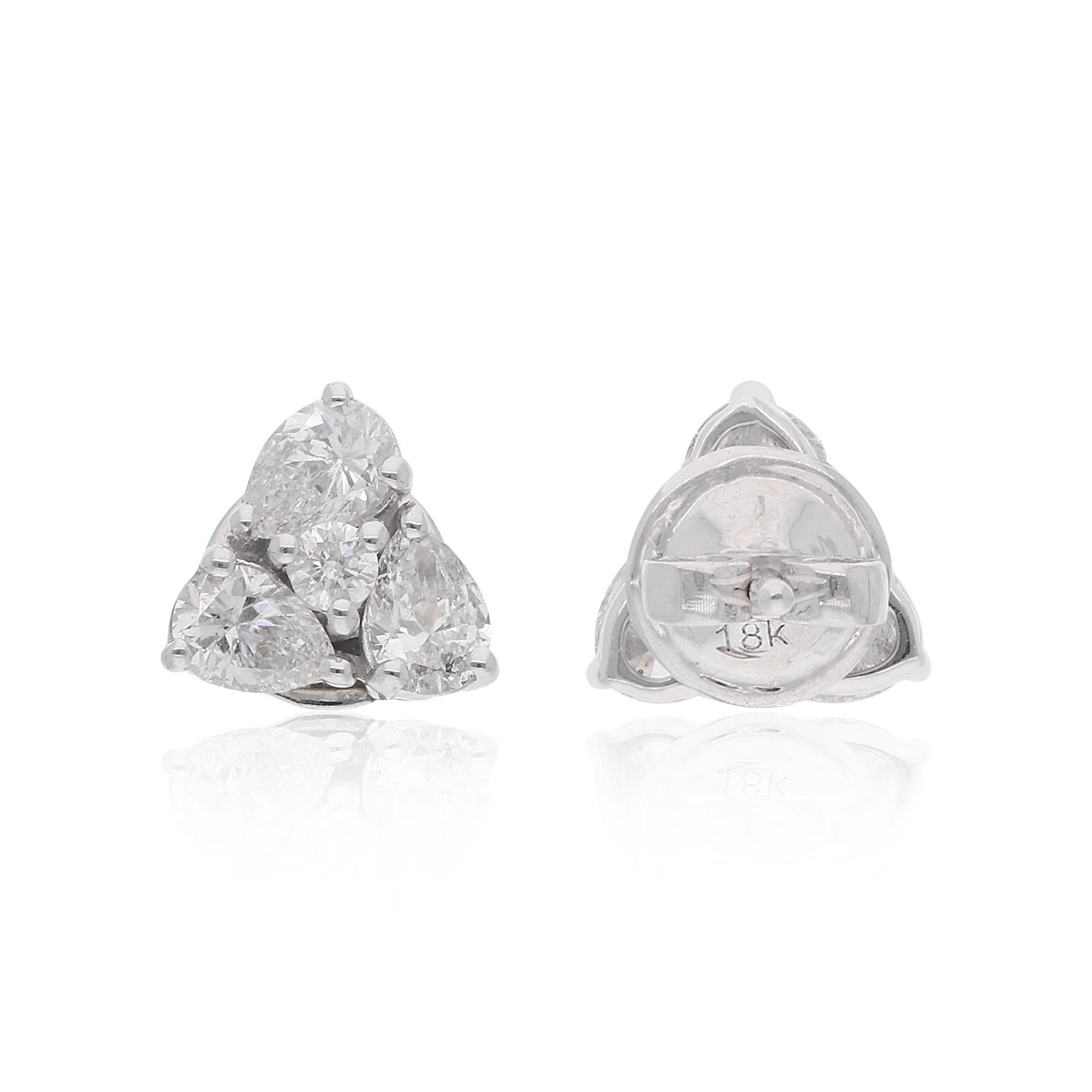 Item Code :- SEE-13207
Gross Wt. :- 3.04 gm
18k Solid White Gold Wt. :- 2.76 gm
Natural Diamond Wt. :- 1.39 Ct. ( AVERAGE DIAMOND CLARITY SI1-SI2 & COLOR H-I )
Earrings Size :- 9 mm approx.

✦ Sizing
.....................
We can adjust most items to