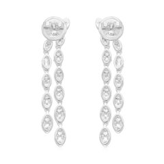 Pendientes de diamantes baguette SI/H de 1,39 quilates Joyas de oro blanco de 18 quilates hechas a mano