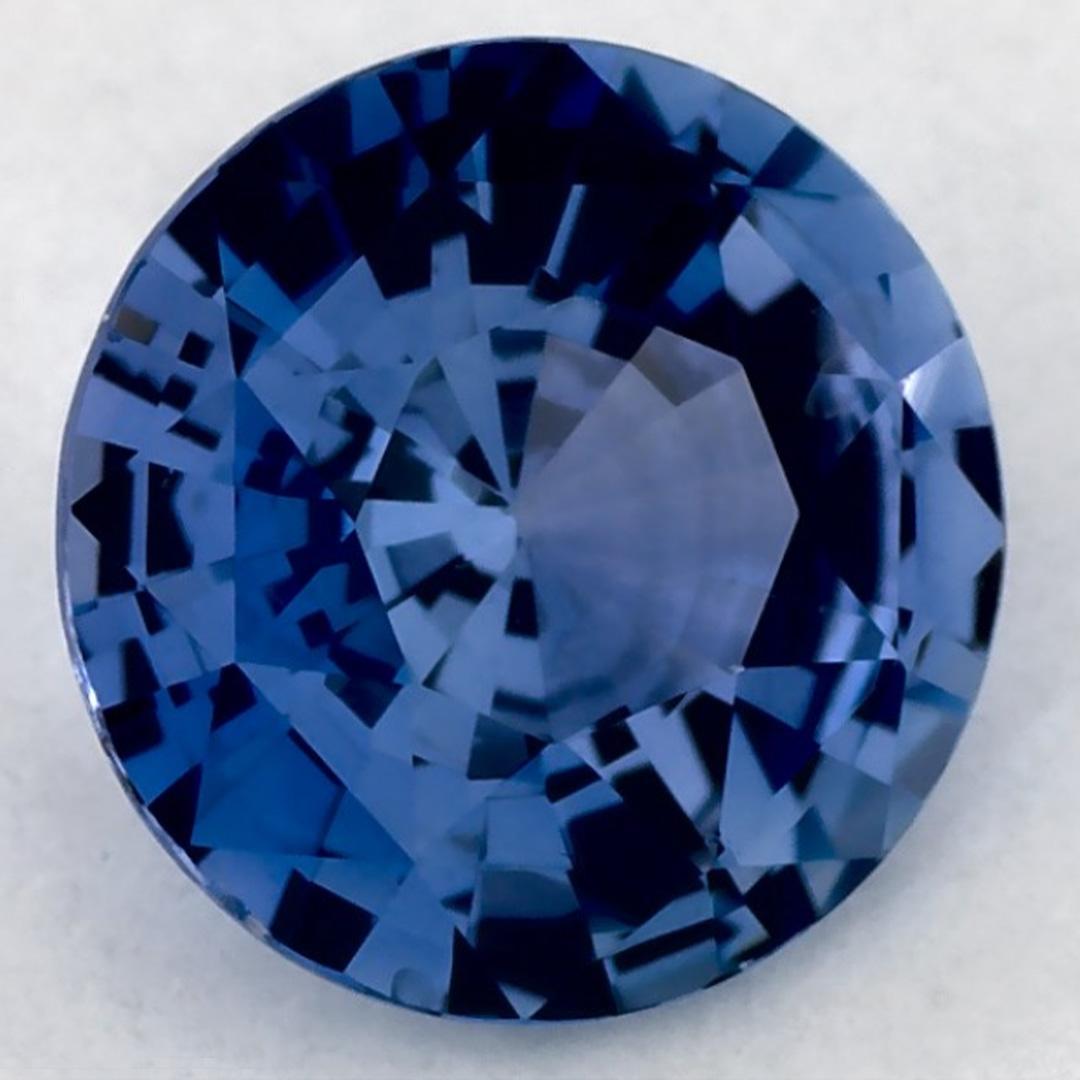 1.39 Karat Blauer runder Saphir, loser Edelstein (Rundschliff) im Angebot