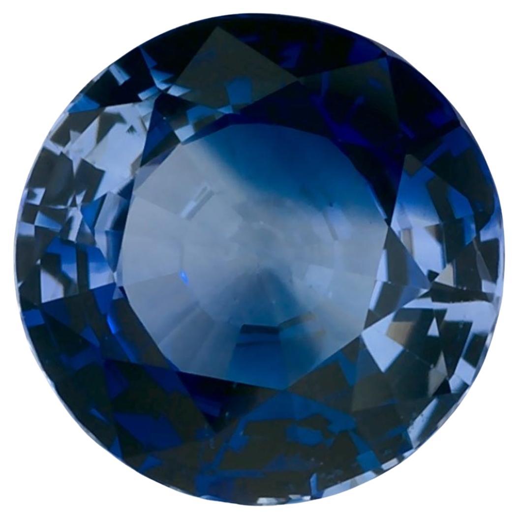 1.39 Ct Blue Sapphire Round Loose Gemstone
