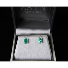 1.39 Ct Emerald Oval Studs
