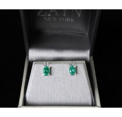 1.39 Ct Emerald Oval Studs