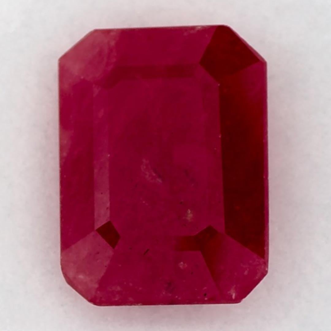 Taille octogone 1.39 Ct Ruby Octagon Cut Loose Gemstone (pierre précieuse en vrac) en vente