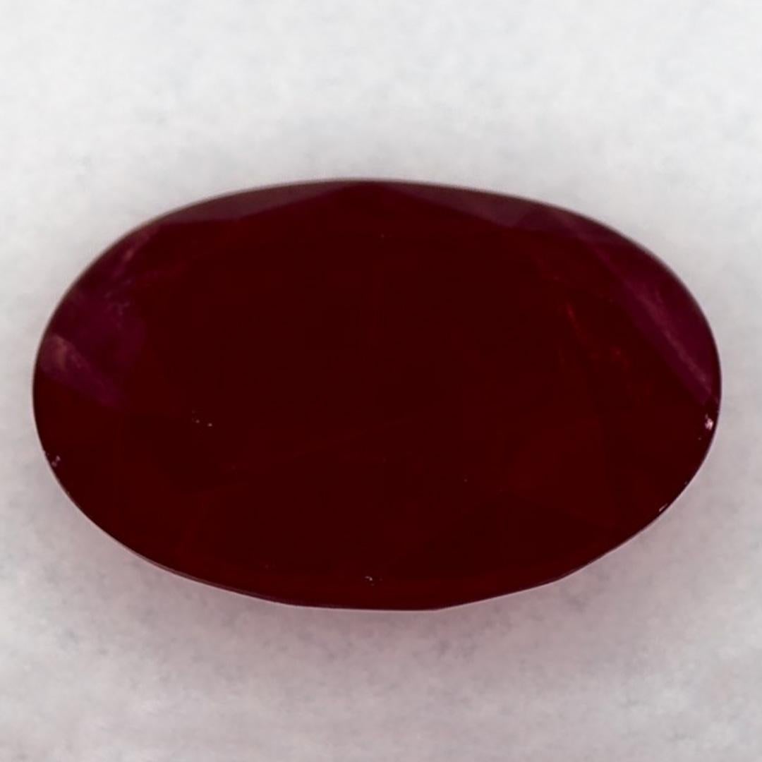 1.39 Ct Ruby Oval Loose Gemstone (pierre précieuse en vrac) Neuf à Fort Lee, NJ