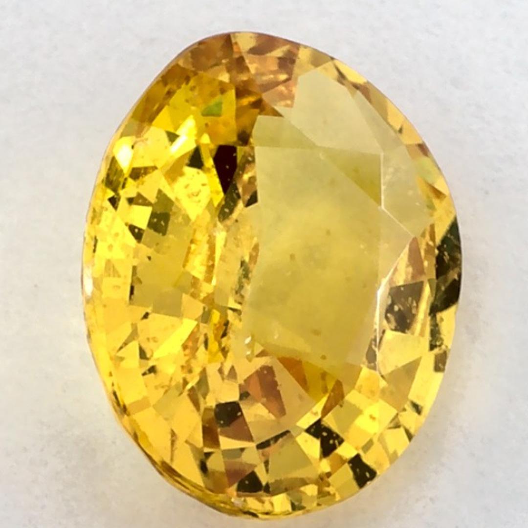 1.39 carati di zaffiro giallo ovale sfuso in vendita 2