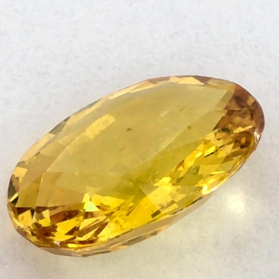1.39 carati di zaffiro giallo ovale sfuso in vendita 3