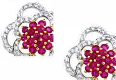 Pendientes de 1,39 cts de diamante y 1,03 cts de rubí