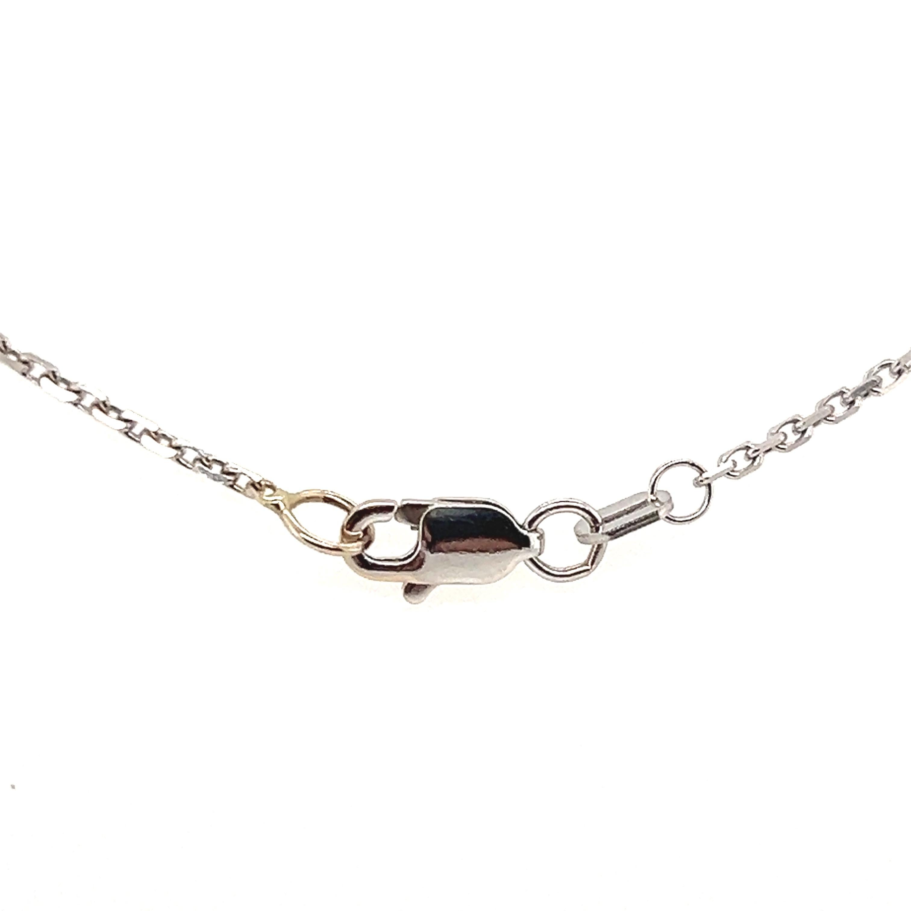 1.39 Pear Shaped Diamond 14k White Gold Pendant Necklace In Good Condition In Towson, MD