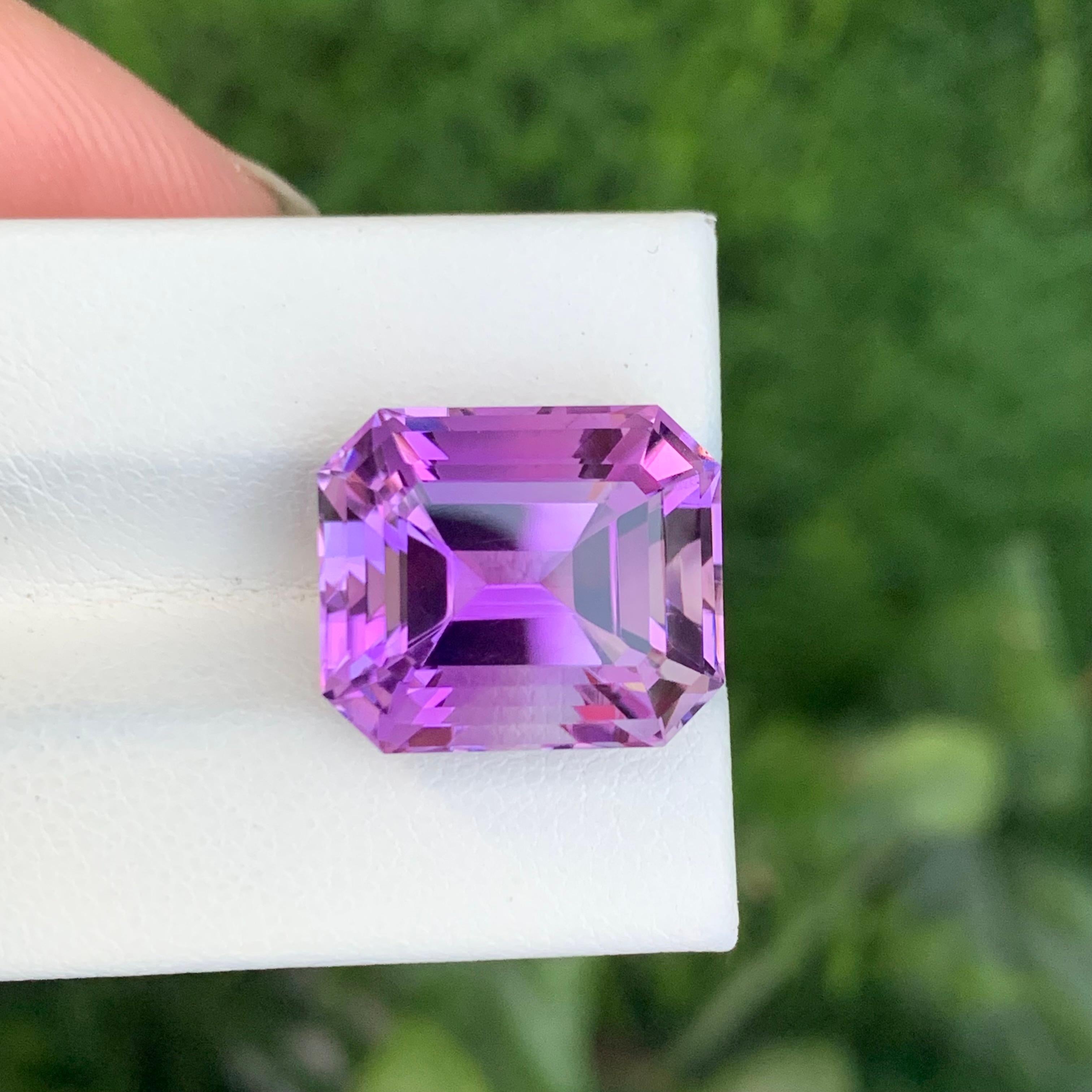 13.90 Karat natürlicher loser Amethyst Smaragd Form Edelstein im Angebot 7