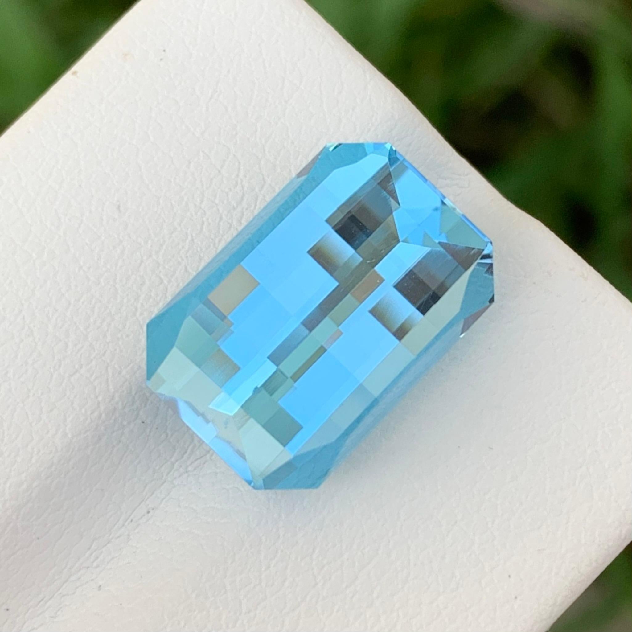 da uomo o donna 13,90 Carati Taglio Pixel Topazio Blu Sciolto Gemma Naturale in vendita