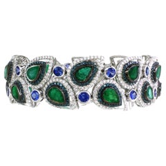13.92 cts of Emerald and 4.9 cts of Sapphire Bracelet