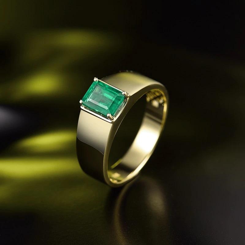 men's colombian emerald rings