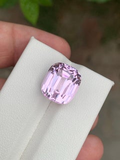 13.95 Carat Natural Loose Kunzite Cushion Cut Gemstone