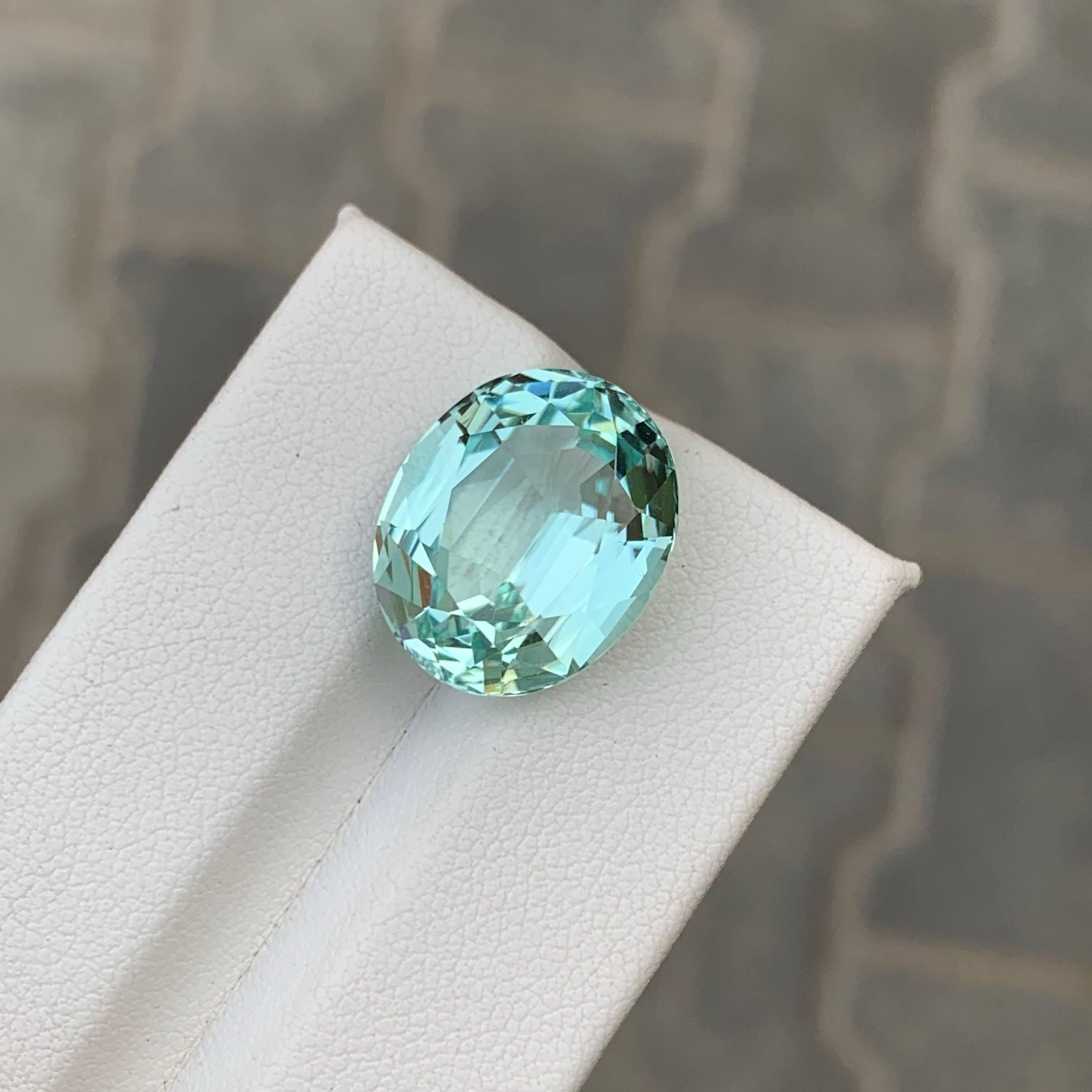 13,95 Quilates Natural Turmalina de Seafoam Suelta Piedra Gema Afgana Talla Ovalada Moderno en venta