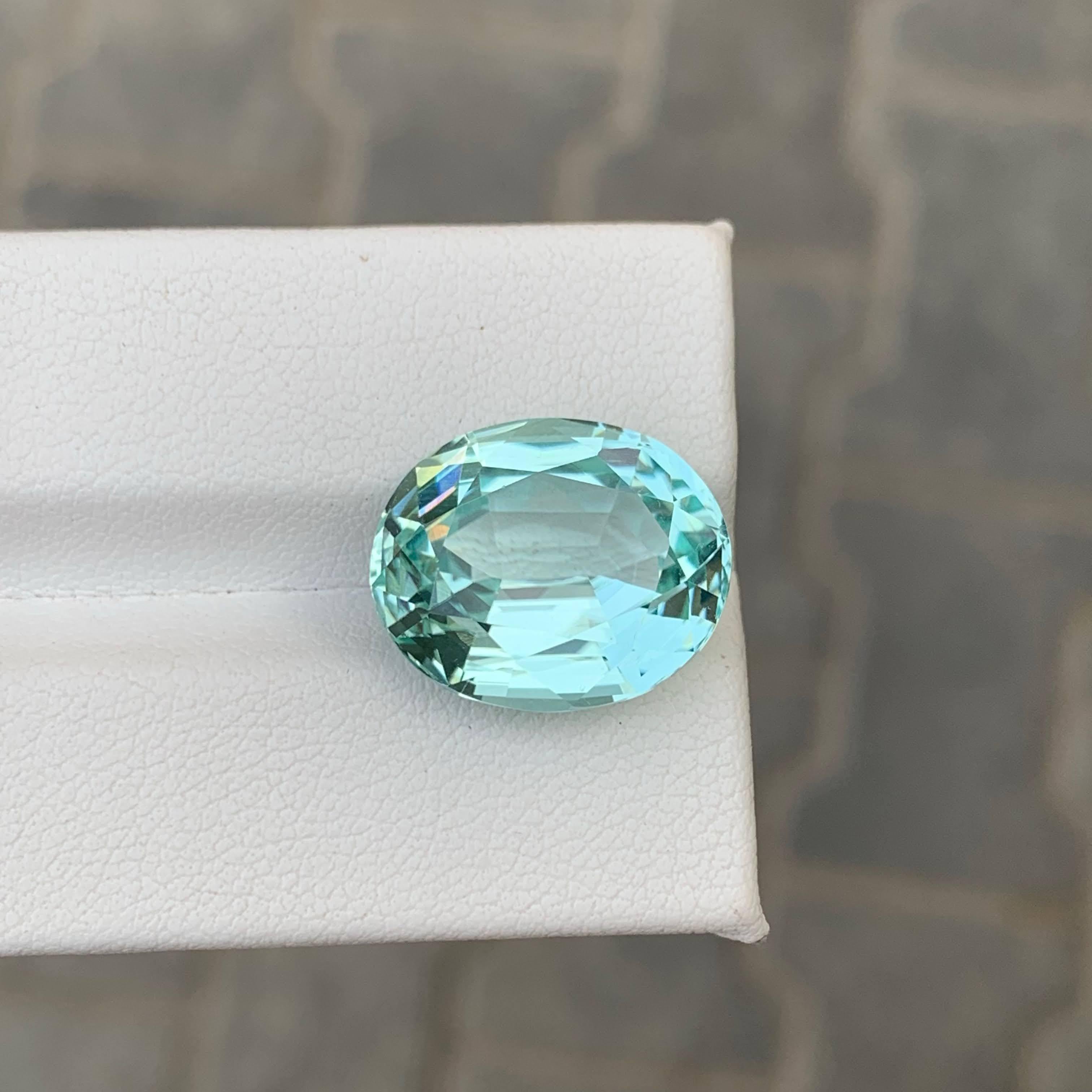 13,95 Quilates Natural Turmalina de Seafoam Suelta Piedra Gema Afgana Talla Ovalada en venta 1