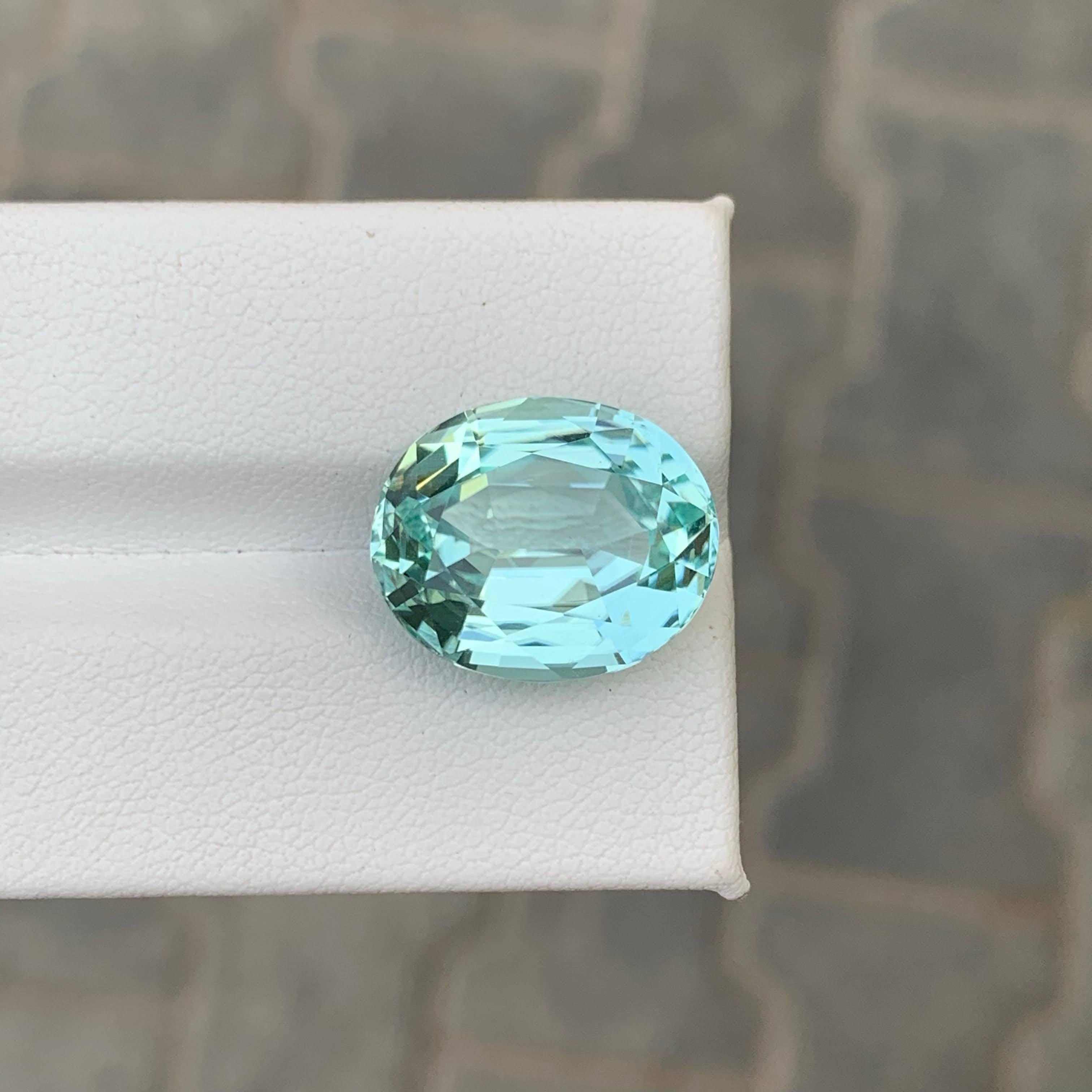 13,95 Quilates Natural Turmalina de Seafoam Suelta Piedra Gema Afgana Talla Ovalada en venta 3