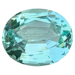 13.95 Carat Natural Loose Seafoam Tourmaline Stone Oval Cut Afghan Gemstone