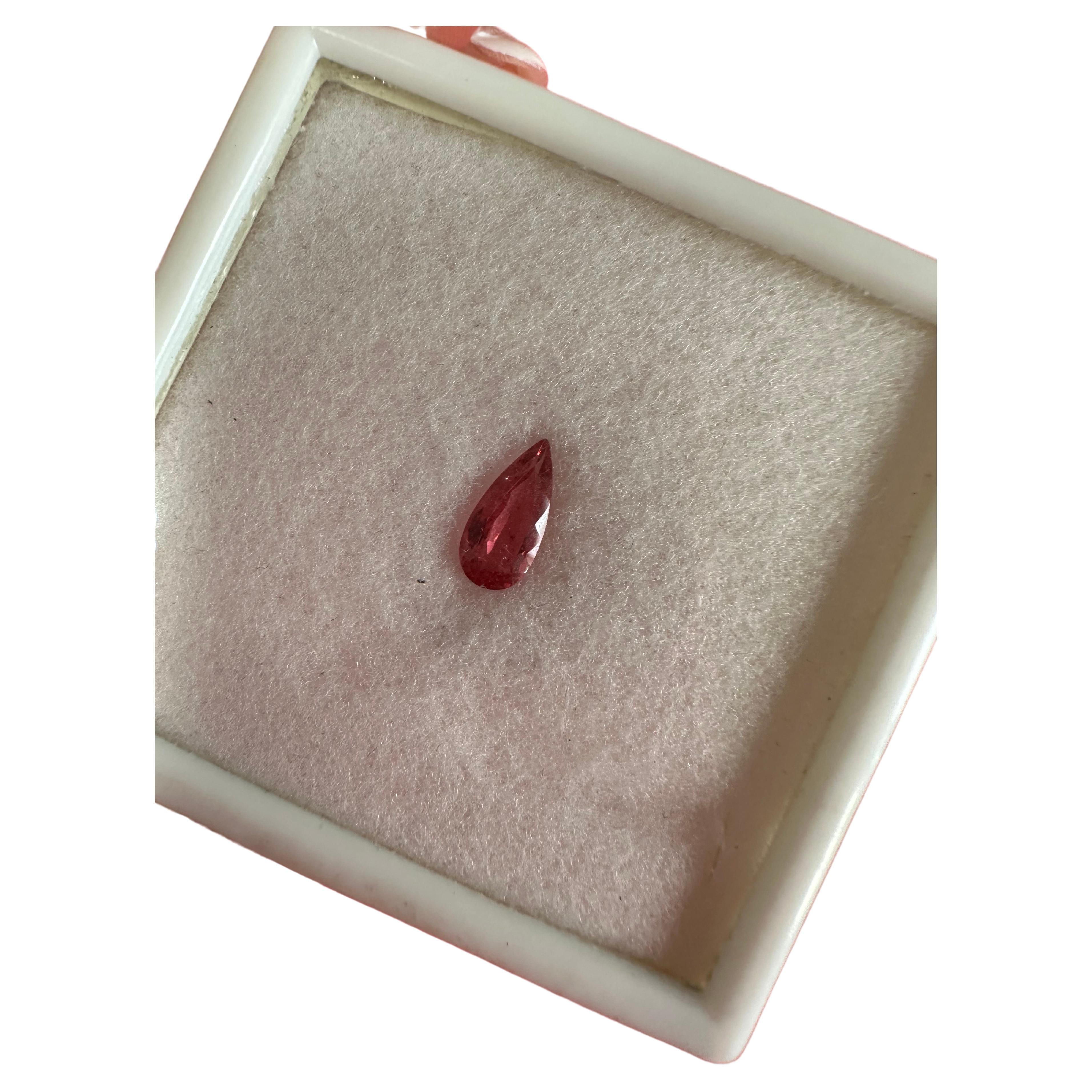 1.39ct Pear Pink Tourmaline Loose unset gemstone certified For Sale