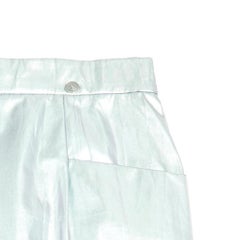 13A Chanel Rock aus silber beschichtetem Segeltuch FR40/42