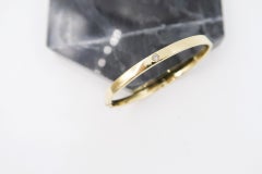 Endearing Baby Diamond Flat Shiny Bangle in 18k Yellow Gold