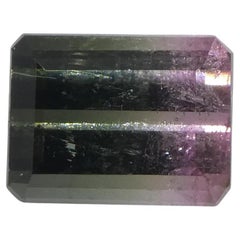 Tourmaline bicolore rose et verte taille émeraude de 1.3 carats du Brésil