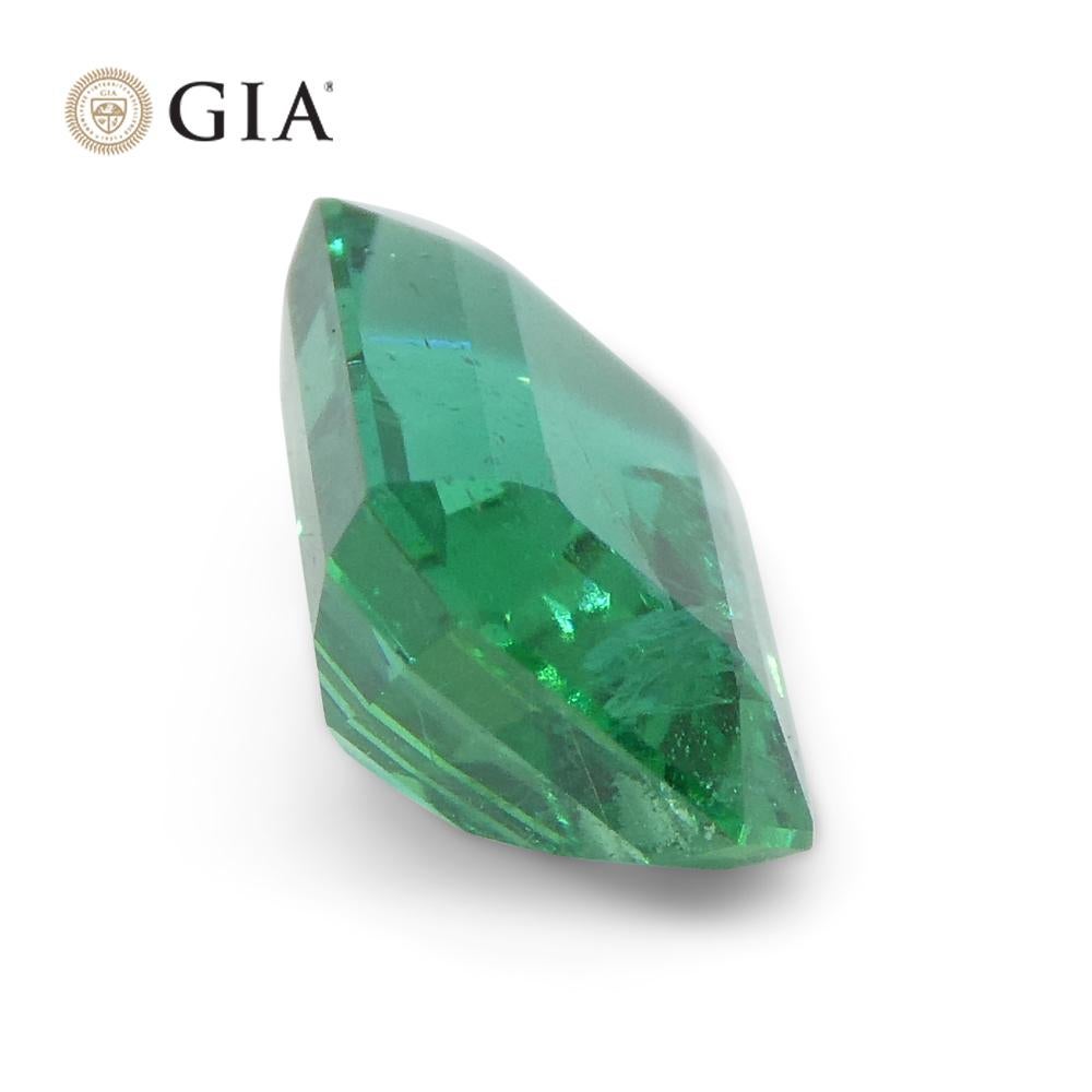 1.3ct Octagonal/Emerald Cut Green Emerald GIA Certified Zambia For Sale 6