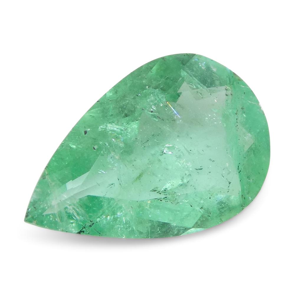 1.3ct Pear Green Emerald from Colombia For Sale 5