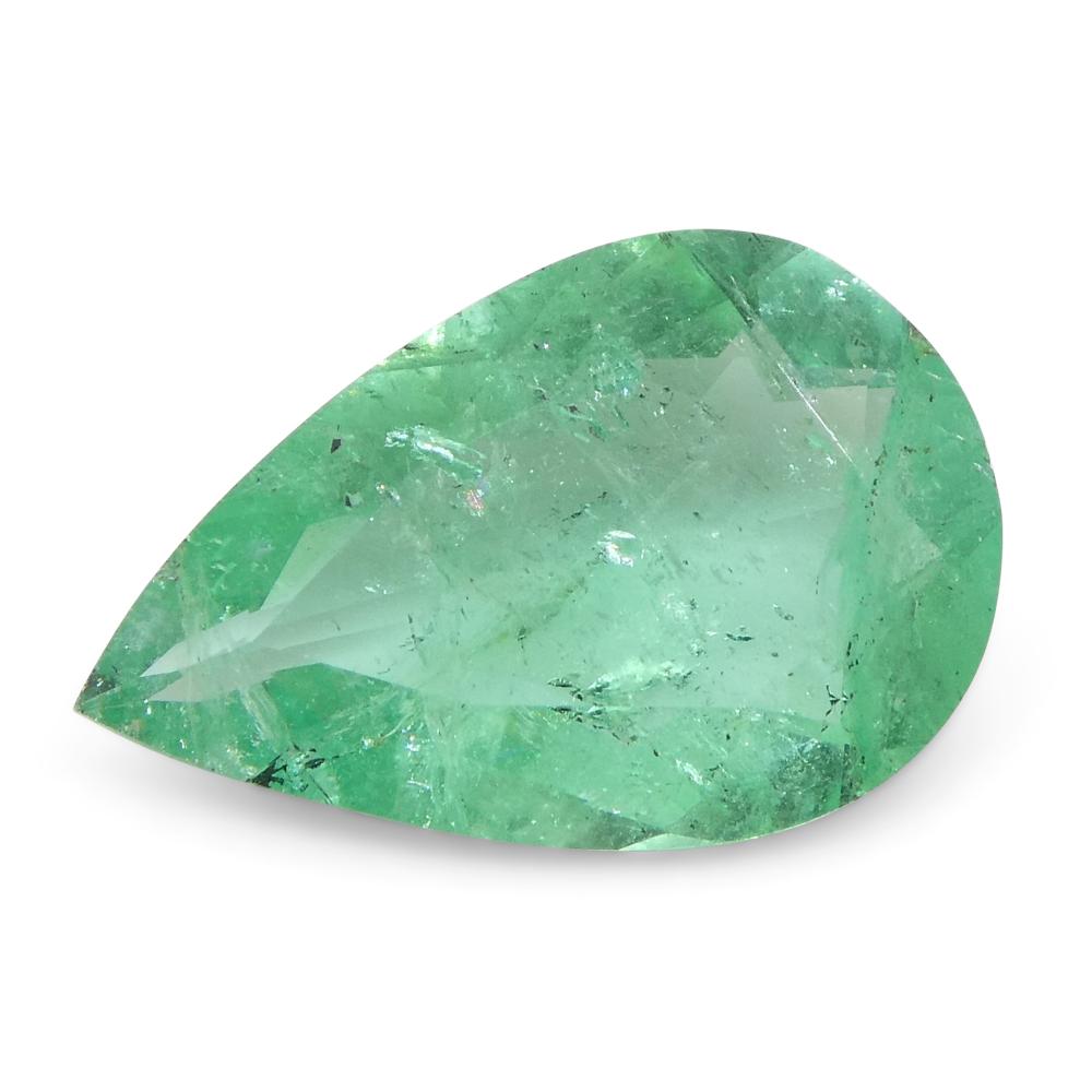1.3ct Pear Green Emerald from Colombia For Sale 6