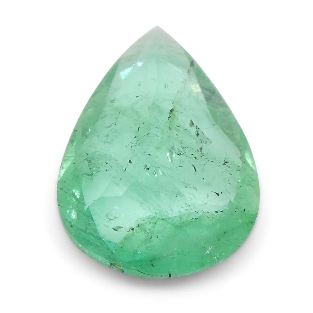 1.3ct Pear Green Emerald from Colombia For Sale 8