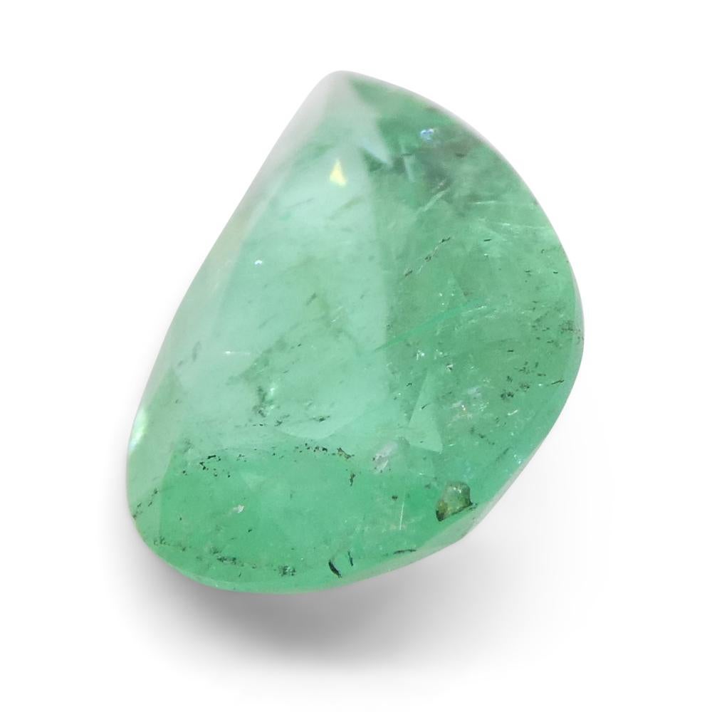 Women's or Men's 1.3ct Pear Green Emerald from Colombia For Sale
