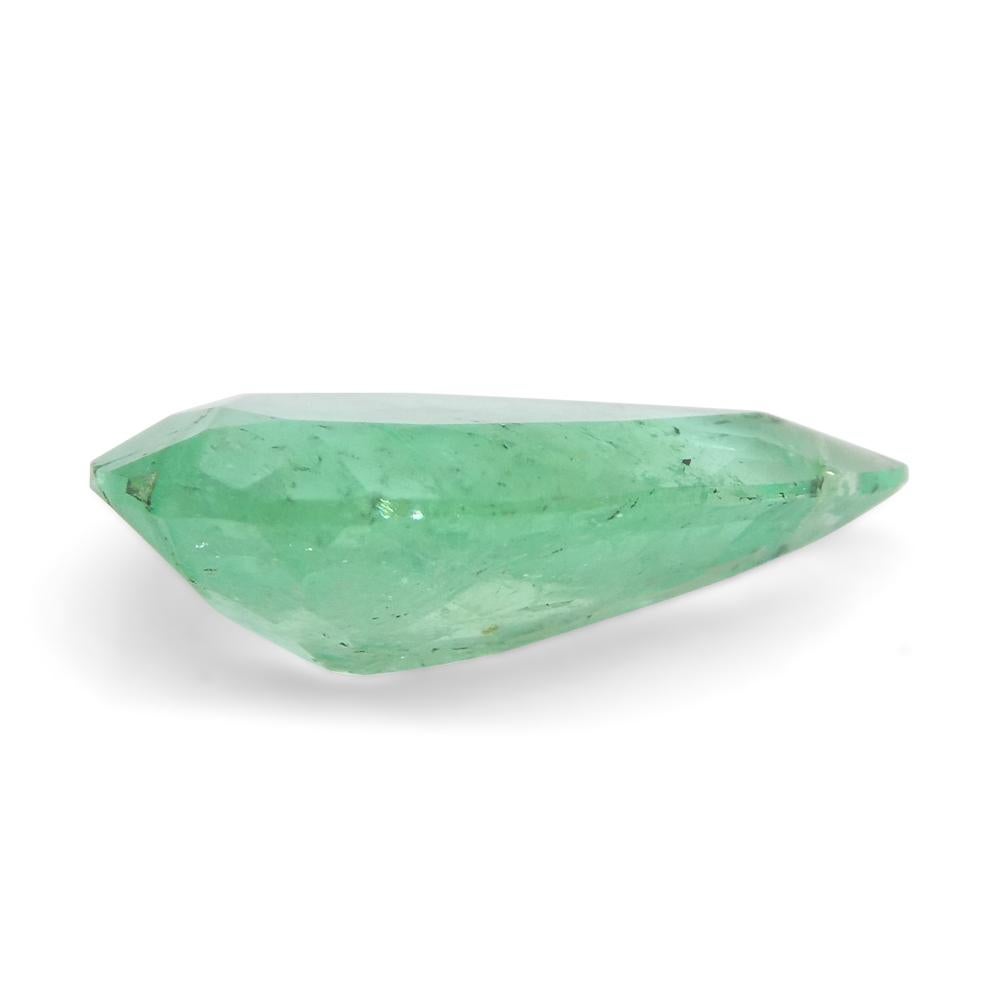 1.3ct Pear Green Emerald from Colombia For Sale 1
