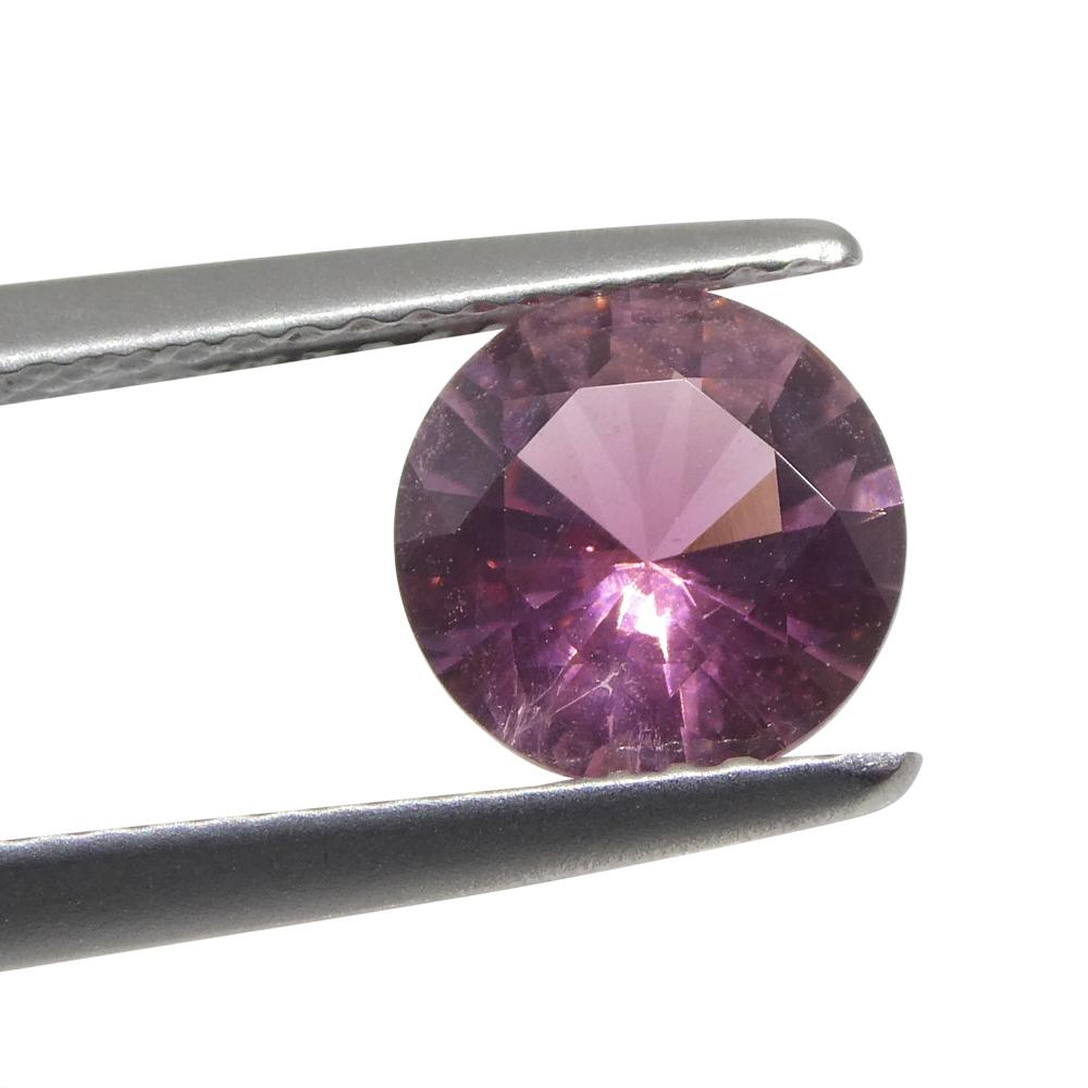 Brilliant Cut 1.3ct Round Pink Tourmaline from Brazil For Sale