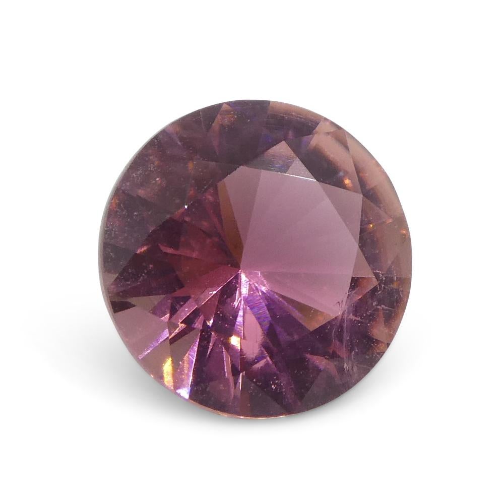 1.3ct Round Pink Tourmaline from Brazil In New Condition For Sale In Toronto, Ontario