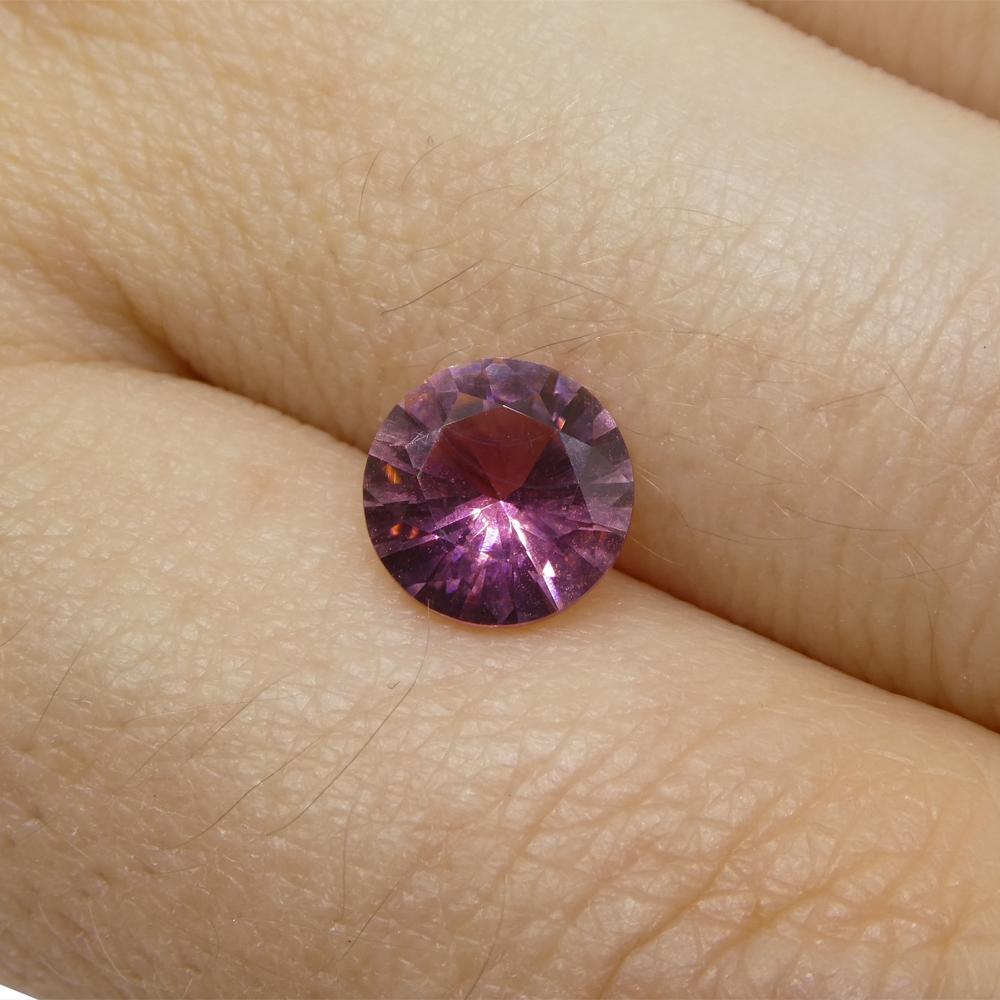 Women's or Men's 1.3ct Round Pink Tourmaline from Brazil For Sale