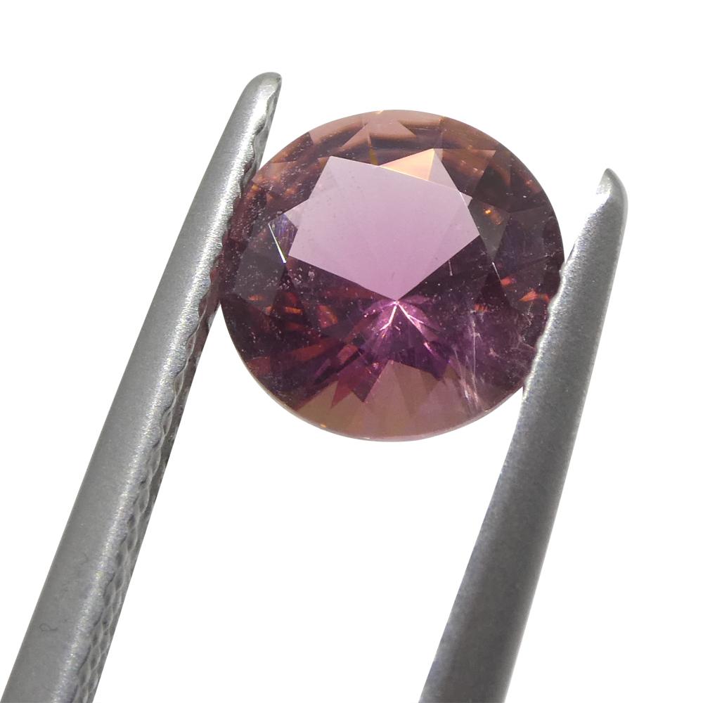 1.3ct Round Pink Tourmaline from Brazil For Sale 1