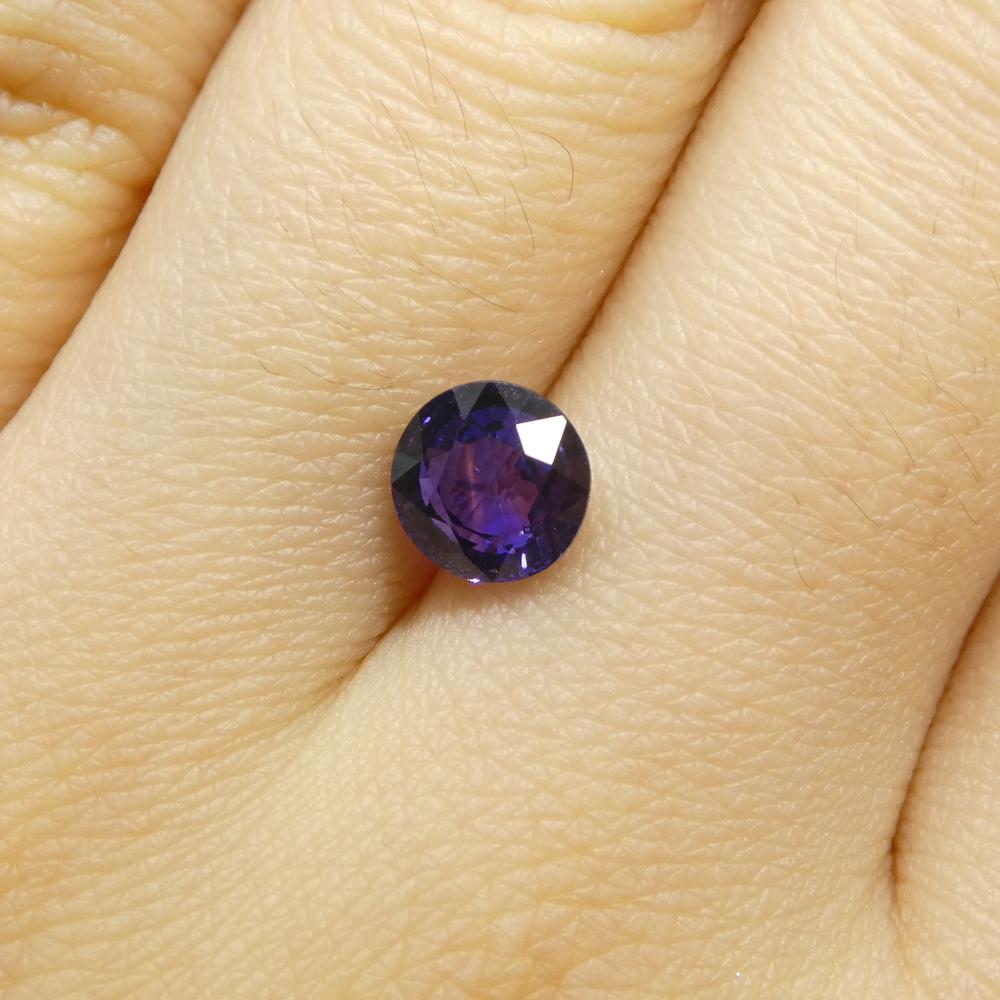1.3ct Round Purple Sapphire from Madagascar, Unheated For Sale 4